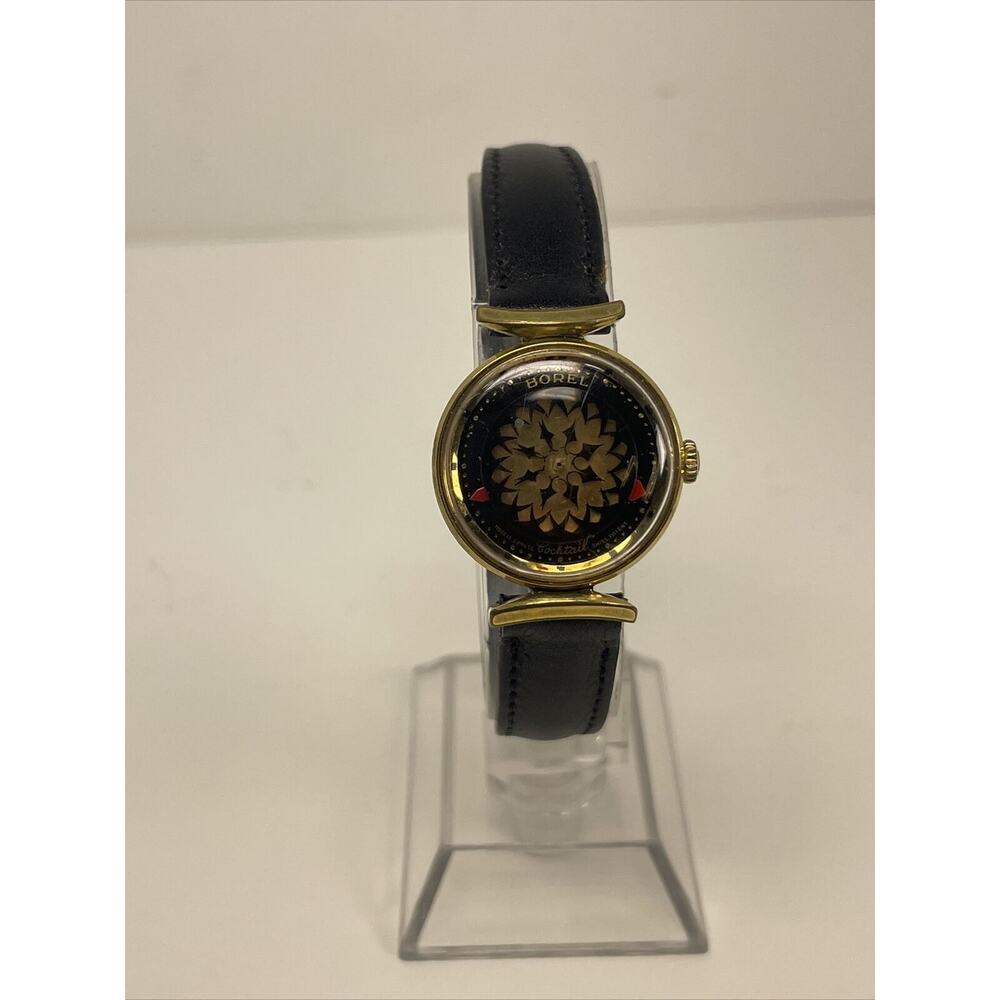 ERNEST BOREL Cocktail Kaleidoscope Manual 17 Jewel Swiss Watch Leather Band